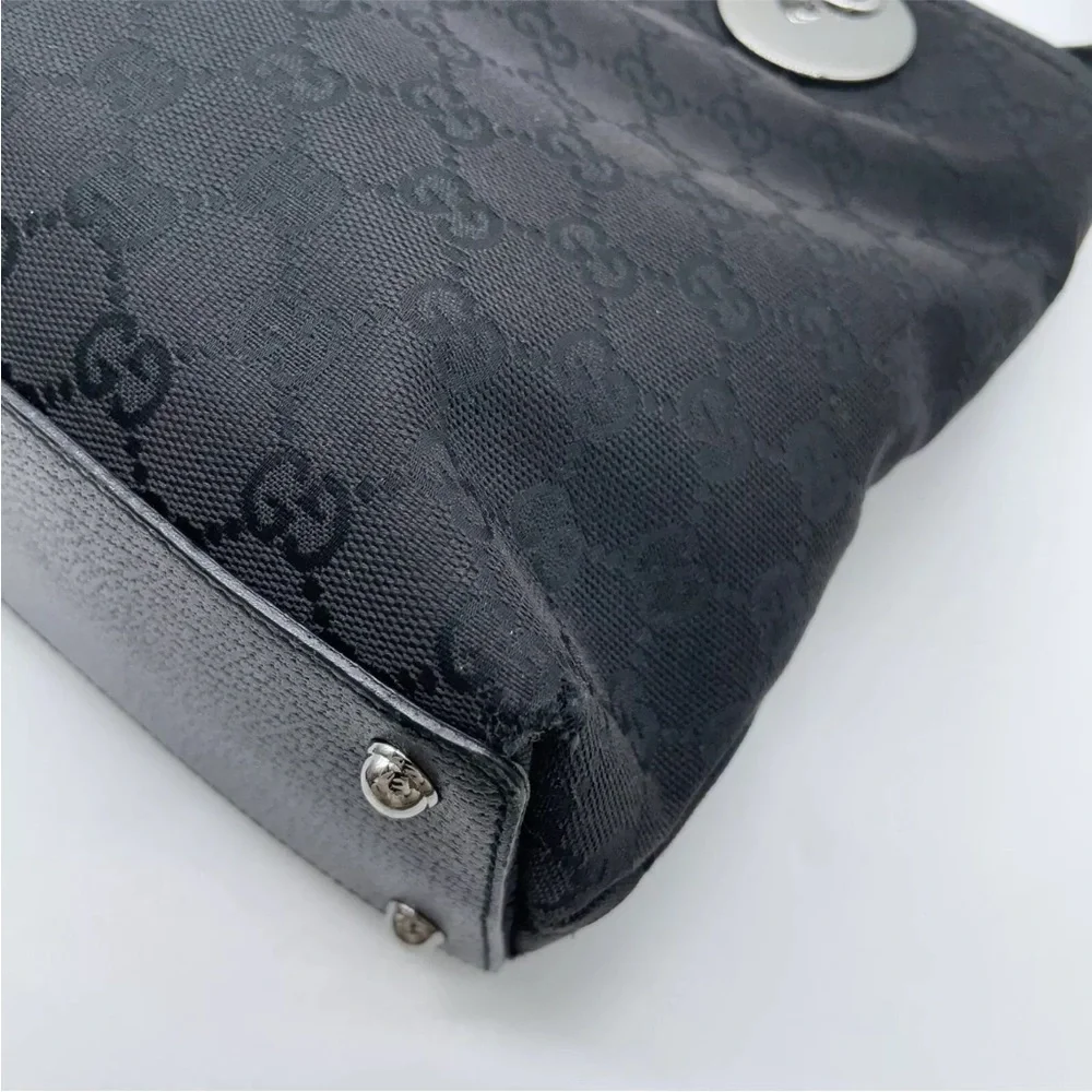 Gucci eclipse black canvas tote bag